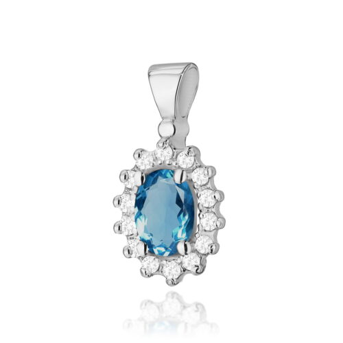 Zawieszka Z0182 Topaz London Blue 0,50ct białe złoto