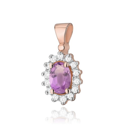 Zawieszka Z0182 Ametyst 0,40ct różowe złoto