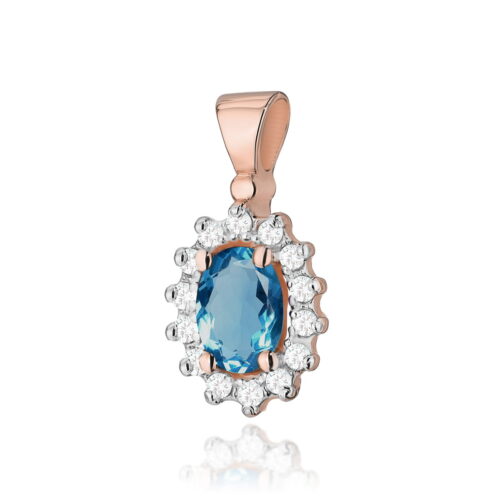 Zawieszka Z0182 Topaz London Blue 0,50ct różowe złoto