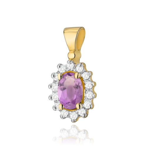 Zawieszka Z0182 Ametyst 0,40ct żółte złoto