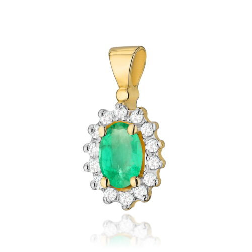 Zawieszka Z0182 Szmaragd 0,40ct żółte złoto