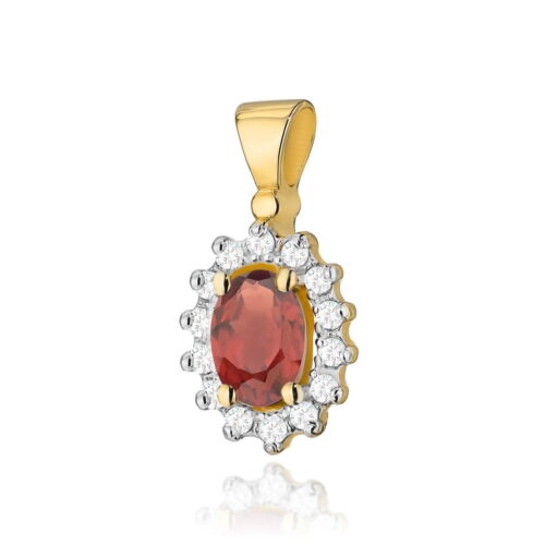 Zawieszka Z0182 Granat 0,50ct żółte złoto
