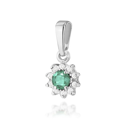 Zawieszka Z0185 Szmaragd 0,15ct białe złoto