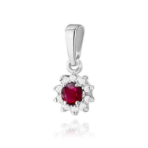 Zawieszka Z0185 Rubin 0,15ct białe złoto