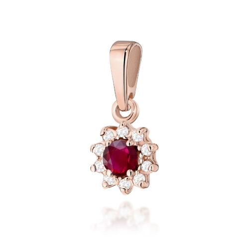 Zawieszka Z0185 Rubin 0,15ct różowe złoto