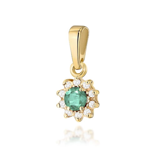 Zawieszka Z0185 Szmaragd 0,15ct żółte złoto