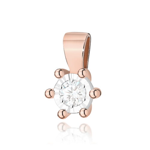 Zawieszka Z0222BT Diament 0,08ct różowe złoto