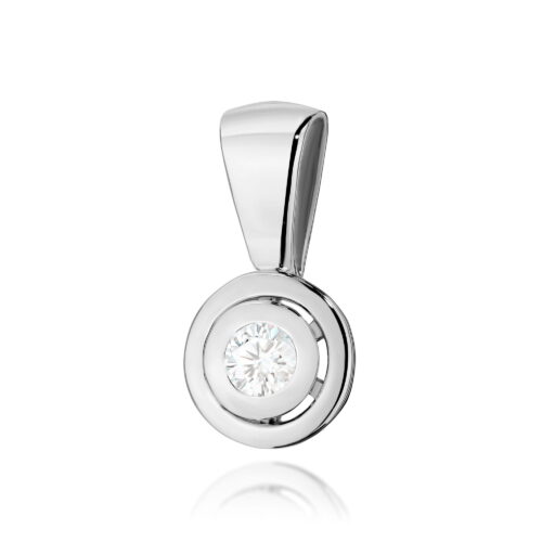 Zawieszka Z0294 Diament 0,10ct białe złoto