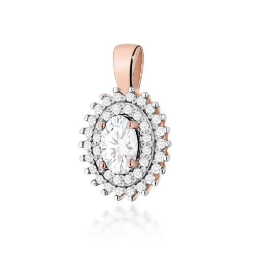 Zawieszka Z0303 Diament Laboratoryjny  0,40ct różowe złoto