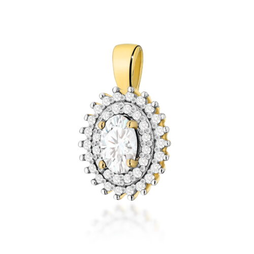 Zawieszka Z0303 Diament Laboratoryjny  0,40ct żółte złoto