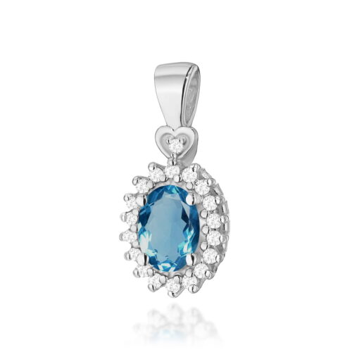 Zawieszka Z0312 Topaz London Blue 0,50ct białe złoto