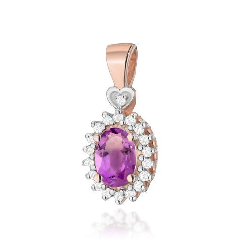 Zawieszka Z0312 Ametyst 0,40ct różowe złoto