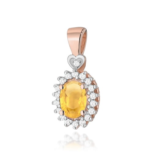 Zawieszka Z0312 Cytryn 0,60ct różowe złoto