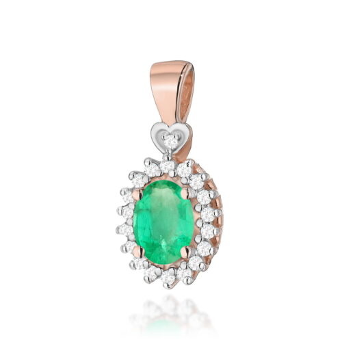 Zawieszka Z0312 Szmaragd 0,40ct różowe złoto