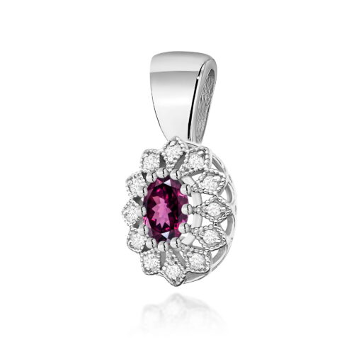 Zawieszka Z0354 Rodolit 0,50ct białe złoto