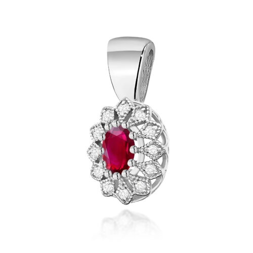 Zawieszka Z0354 Rubin 0,60ct białe złoto