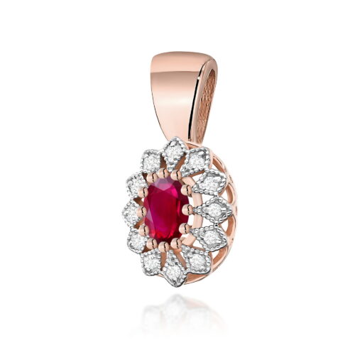 Zawieszka Z0354 Rubin 0,60ct różowe złoto