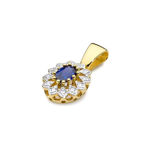 Zawieszka Z0354 Szafir 0,70ct żółte złoto