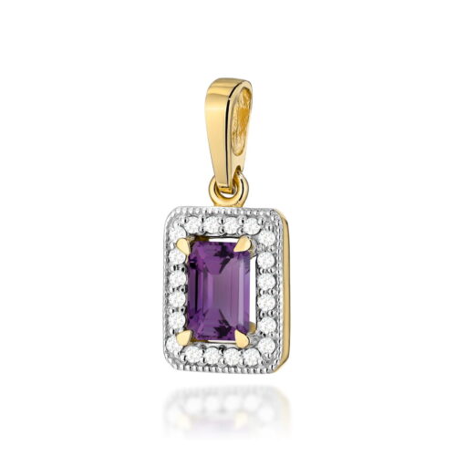 Zawieszka Z0422 Ametyst 0,50ct żółte złoto