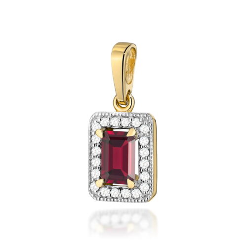 Zawieszka Z0422 Granat 0,70ct żółte złoto