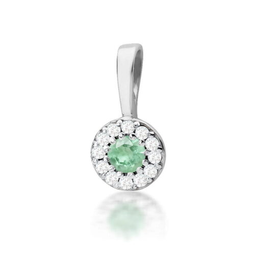Zawieszka Z0443 Szmaragd 0,15ct białe złoto