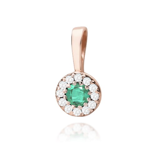 Zawieszka Z0443 Szmaragd 0,15ct różowe złoto
