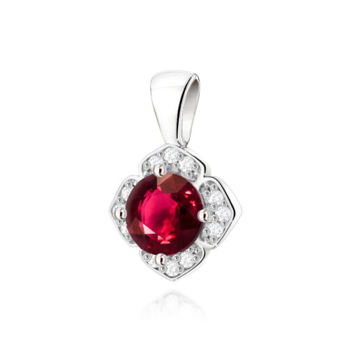 Zawieszka Z0571 Rubin 0,60ct białe złoto