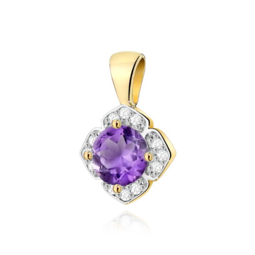 Zawieszka Z0571 Ametyst 0,50ct żółte złoto