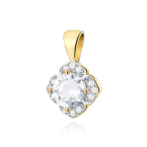 Zawieszka Z0571 Biały Szafir 0,60ct żółte złoto