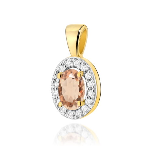 Zawieszka Z0574 Morganit 0,40ct żółte złoto