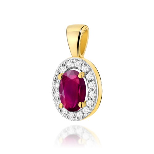Zawieszka Z0574 Rodolit 0,50ct żółte złoto