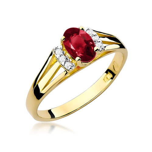 Pierścionek W0005 Granat 0,50ct żółte złoto