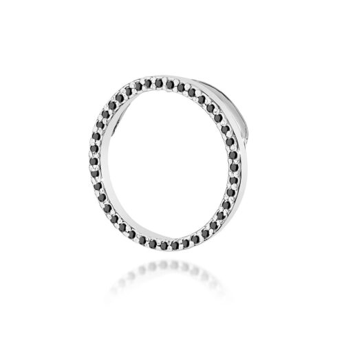 Zawieszka Z0442 z czarnymi diamentami białe złoto