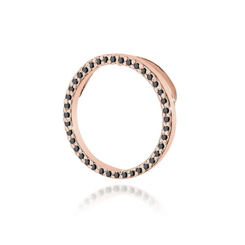 Zawieszka Z0442 z czarnymi Diamentami różowe złoto