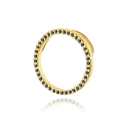 Zawieszka Z0442 z czarnymi diamentami żółte złoto