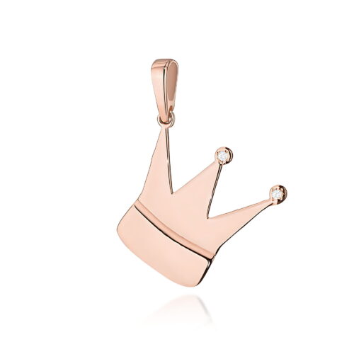 Zawieszka Z0502 z diamentami różowe złoto